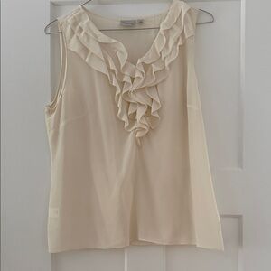 Ann Taylor Ivory Ruffled Blouse
